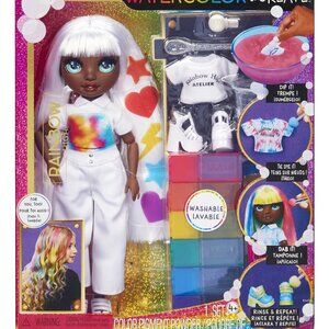 RAINBOW HIGH Watercolor & Create Fashion DIY Doll Tie Dye Kit Green Eyes Xmas